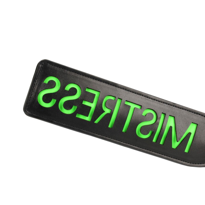 'Mistress'' Paddle - Glow in the Dark - Black/Neon Green